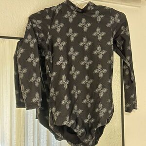 Kids Black Floral One Piece Swimsuit